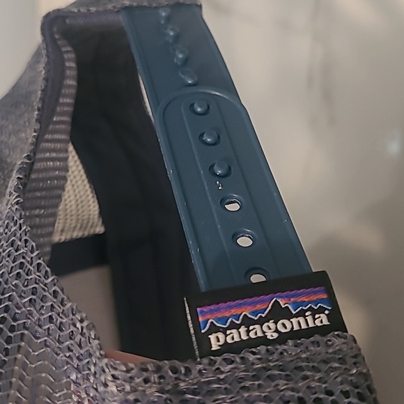 Patagonia Trucker Hat Blue-ish Gray Snapback Fitz Roy Outdoors Hiking Camping OS - Picture 4 of 6